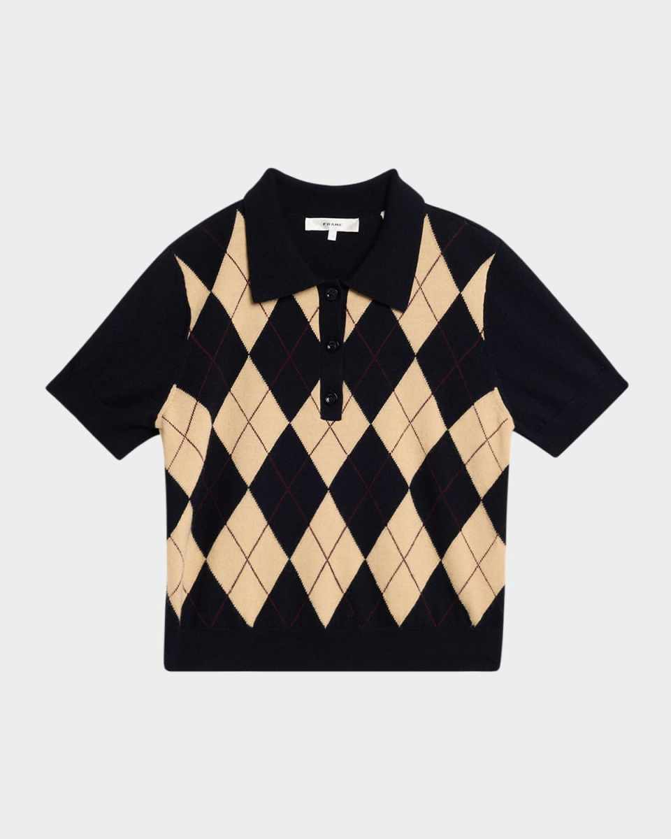 The Argyle Short-Sleeve Polo Sweater